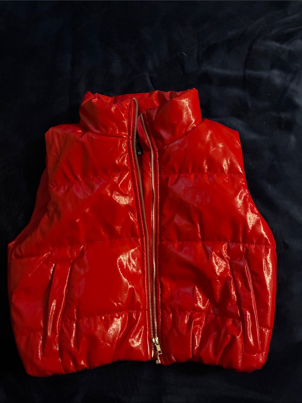 Ambiance Shiny Coral-Red Puffer Vest for Kids